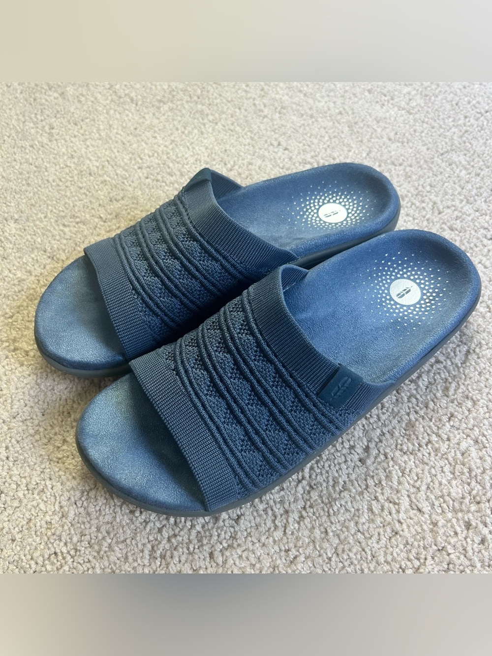 Revitalign Al Fresco Women's 7.5 Slide Sandals Lightweight Breathable Blue EUC